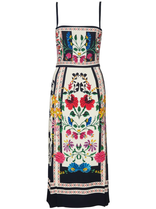 La Doublej Buy Me A Martini Floral Print Dress — White — Size XS — Front View