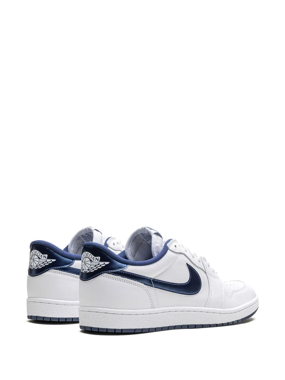 Air Jordan 1 Low 85 Metallic Navy Sneakers — White — Size US M 11.5 - US W 13 — Back View