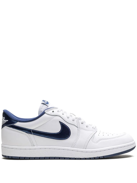 Air Jordan 1 Low 85 Metallic Navy Sneakers — White — Size US M 11.5 - US W 13 — Front View