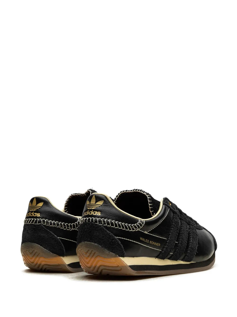 adidas X Wales Bonner Country Core Black/Easy Yellow Sneakers — Black/Pastel Yellow/Suede — Size US M 9 - US W 10.5 — Back View