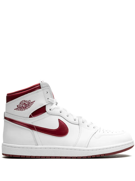 Air Jordan 1 High 85 Metallic Burgundy Sneakers — White — Size US M 6.5 - US W 8 — Front View
