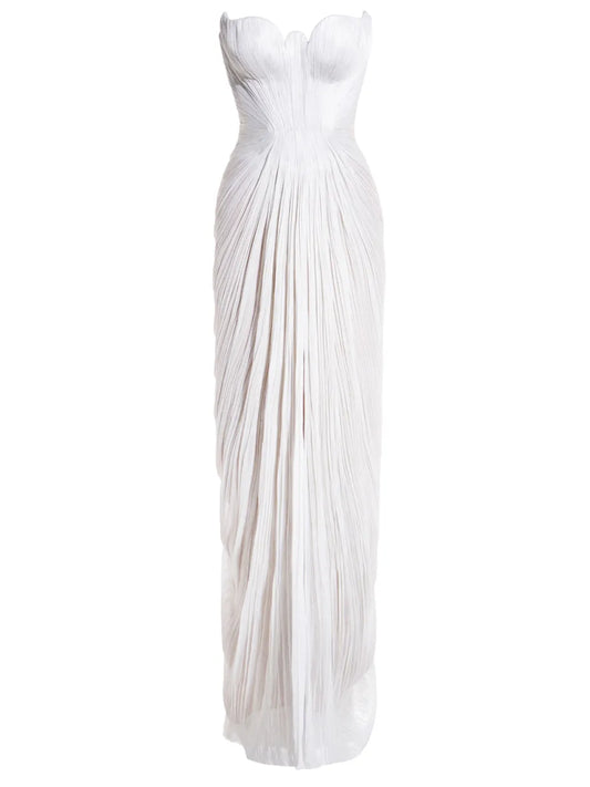 Maria Lucia Hohan Strapeless Pleated Gown — Same as shown — Size XS — Front View