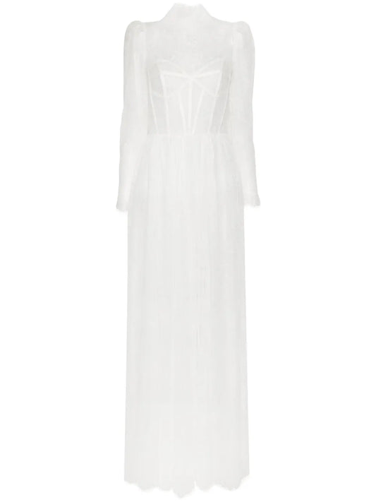 Ana Radu Lace Bridal Dress — White — Size XS — Front View