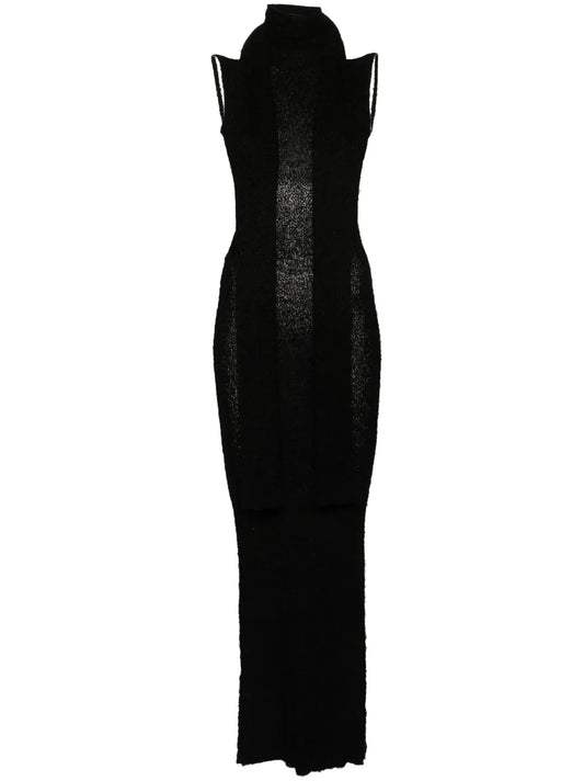 Aya Muse Elara Gown — Black — Size XS — Front View