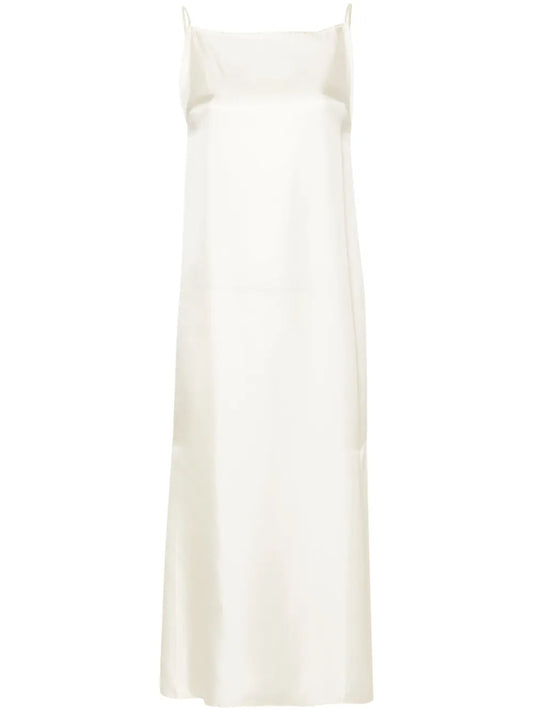 Loulou De Saison Sulum Silk Midi Dres — White — Size XS — Front View