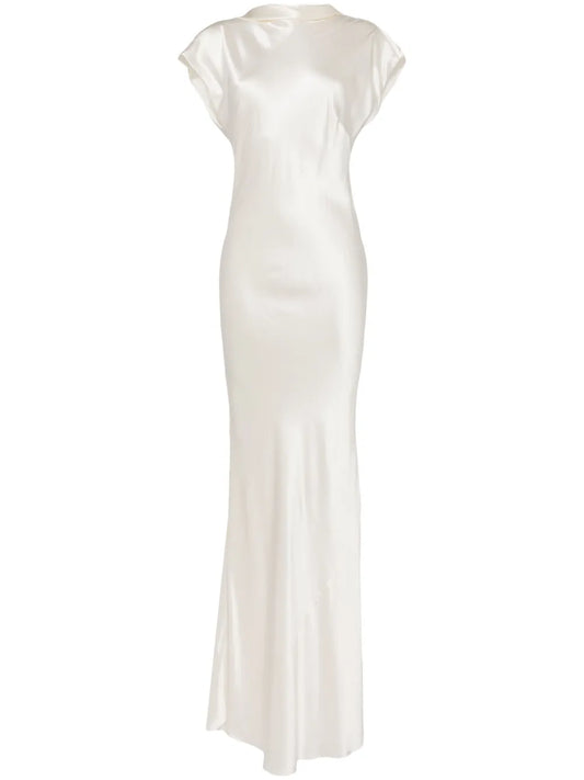 Michelle Mason Sleeveless Silk Dress — White — Size XS — Front View