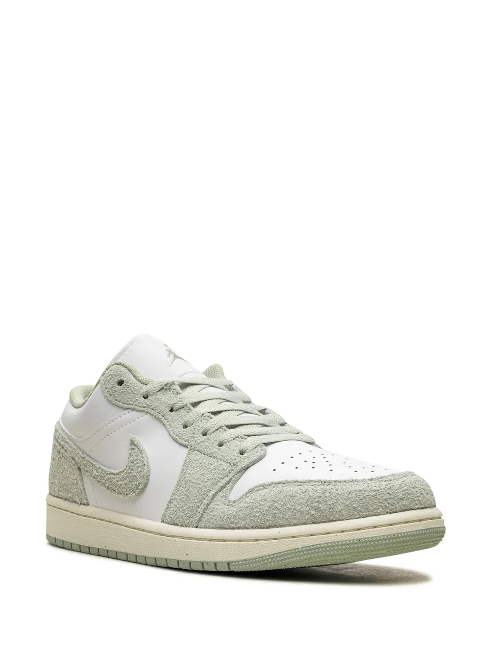Air Jordan 1 Lace-Up Sneakers — White/Sage Green — Size US M 11.5 - US W 13 — Side View
