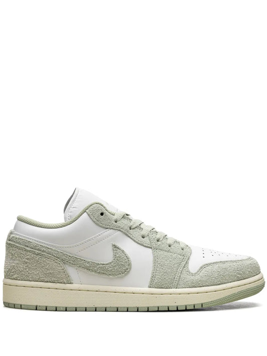 Air Jordan 1 Lace-Up Sneakers — White/Sage Green — Size US M 11.5 - US W 13 — Front View