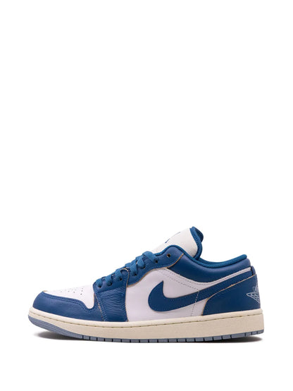 Air Jordan 1 Low Industrial Blue Sneakers — Blue/White — Size US M 10.5 - US W 12 — Detail View