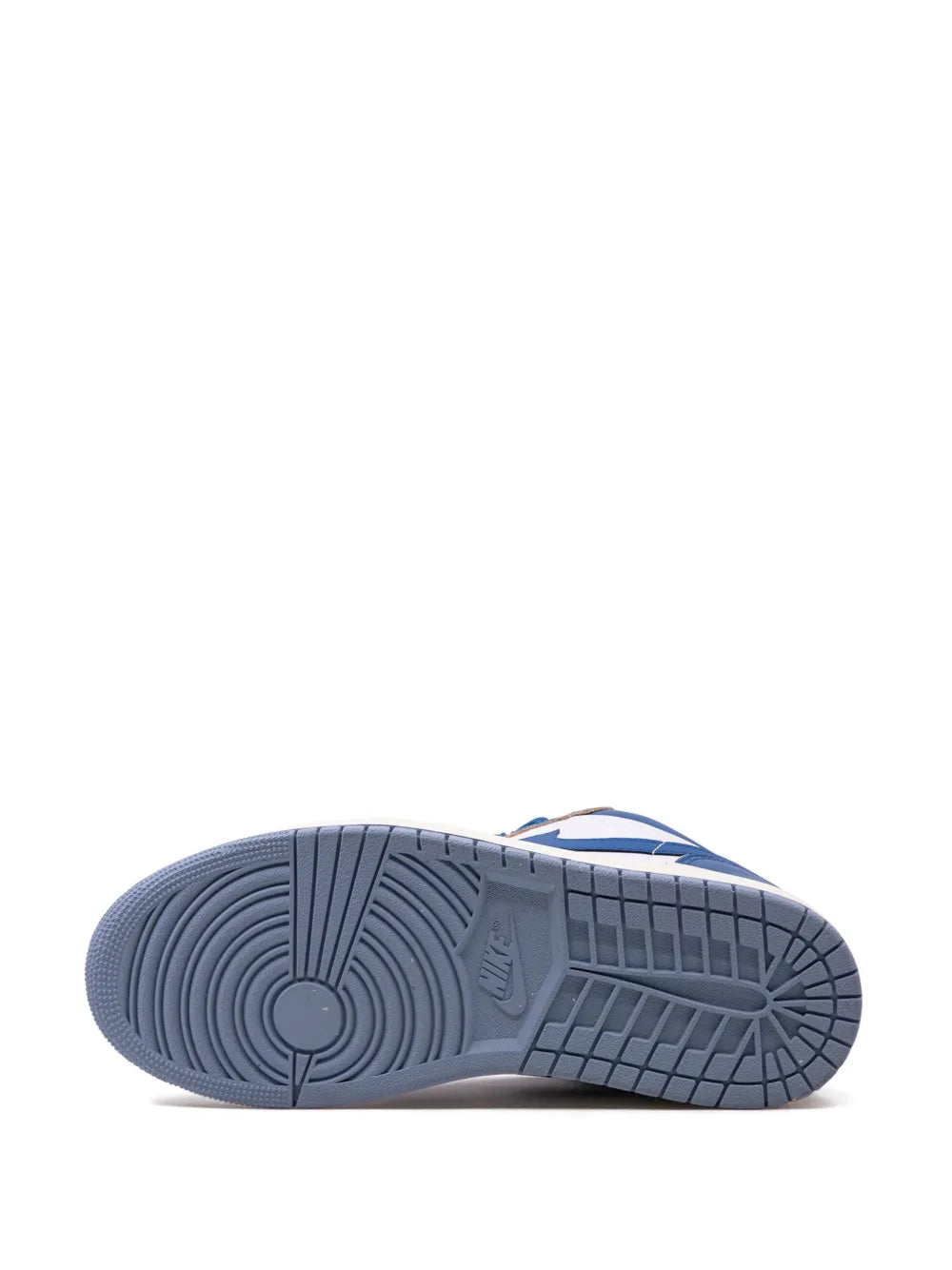 Air Jordan 1 Low Industrial Blue Sneakers — Blue/White — Size US M 10.5 - US W 12 — Top View