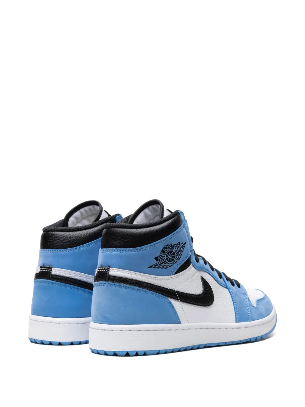Air Jordan 1 High Golf University Blue Sneakers — Blue/White/Black — Size US M 6.5 - US W 8 — Back View