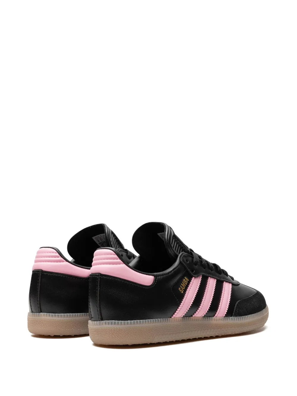 adidas X Inter Miami Samba Black Sneakers — Black/Light Pink — Size US M 11.5 - US W 13 — Back View