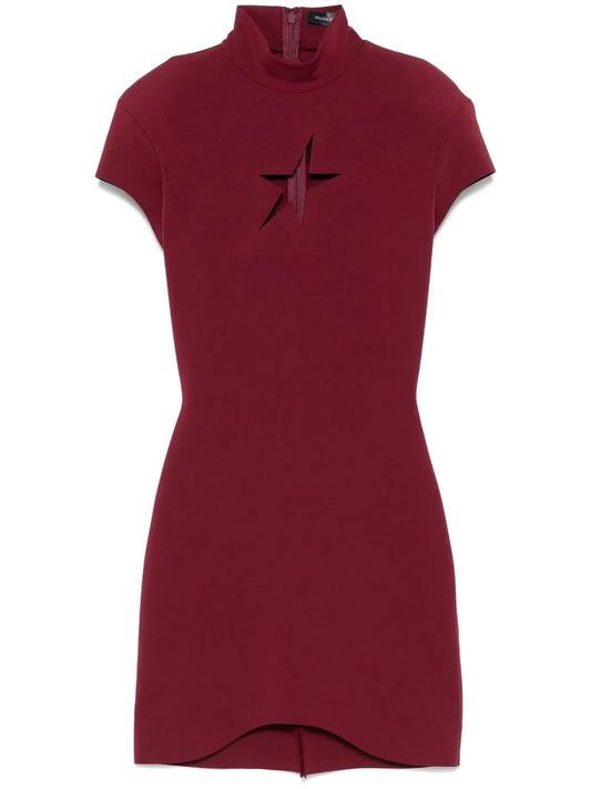 Mugler Star Mini Dress — Red — Size S — Front View