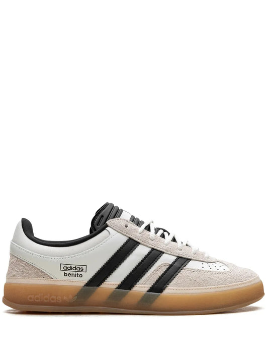adidas X Bad Bunny Gazelle Indoor Off White Sneakers — Cream White/Black — Size US M 8 - US W 9.5 — Front View
