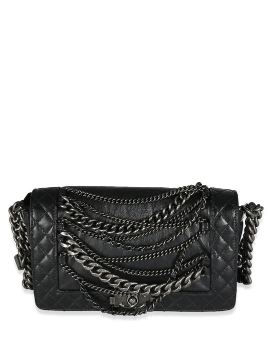 Chanel Pre Owned 2013 2014 Medium Enchained Boy Shoulder Bag — Same as shown — Size One Size — Front View