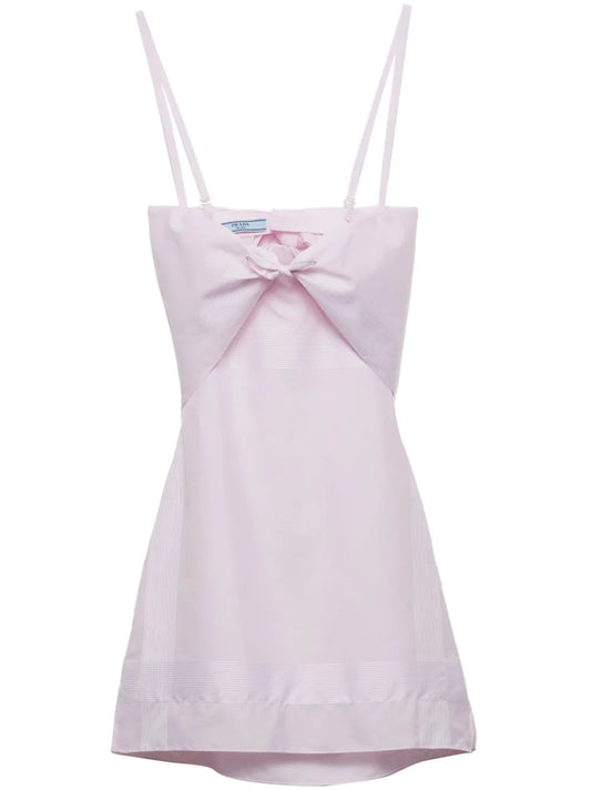 Prada Cotton Mini Dress — Red/ Pink — Size S — Front View