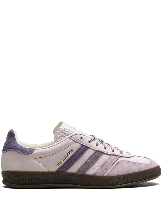 adidas X Kith Classics Gazelle Indoor Ash Purple Sneakers — Purple — Size US M 6 - US W 7.5 — Front View