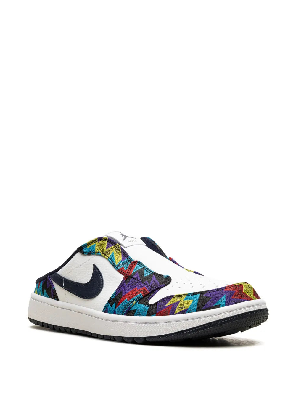 Air Jordan 1 Leather Mules — White/Multicolour — Size US M 11.5 - US W 13 — Side View