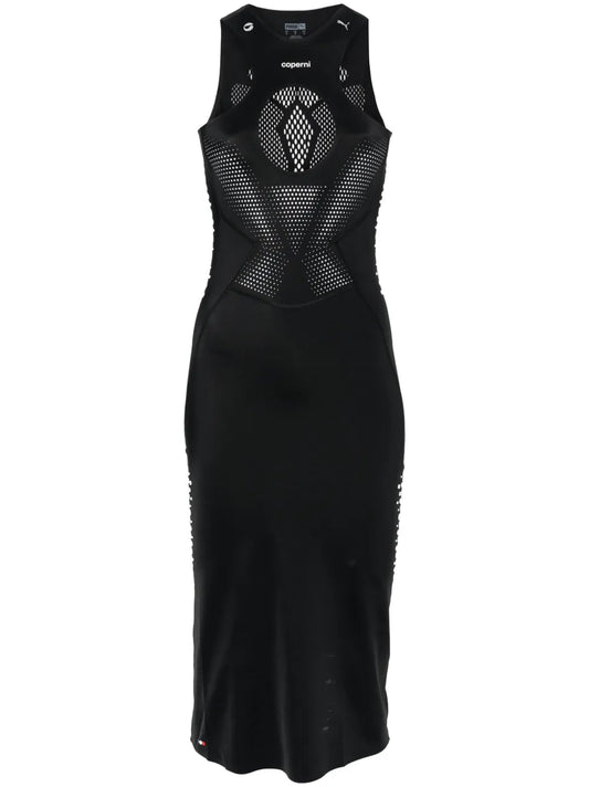 Coperni X Puma Cut Out Detail Midi Dress — Black — Size XS — Front View