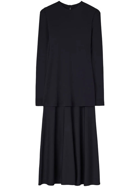 Jil Sander Flared Skirt Dress — Blue/ Red — Size XS — Front View