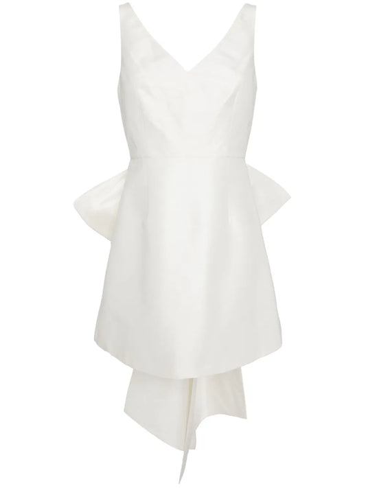 Sachin Babi Rosie Bow Detail Minidress — White/ Ivory — Size L — Front View