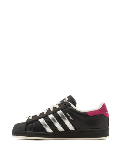 adidas X Teenage Mutant Ninja Turtles Superstar Shelltoe Shredder Sneakers — Black/Silver-Tone/Off-White — Size US M 9 - US W 10.5 — Top View