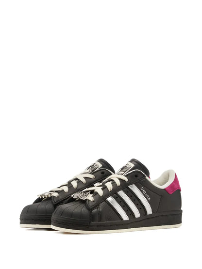 adidas X Teenage Mutant Ninja Turtles Superstar Shelltoe Shredder Sneakers — Black/Silver-Tone/Off-White — Size US M 9 - US W 10.5 — Side View