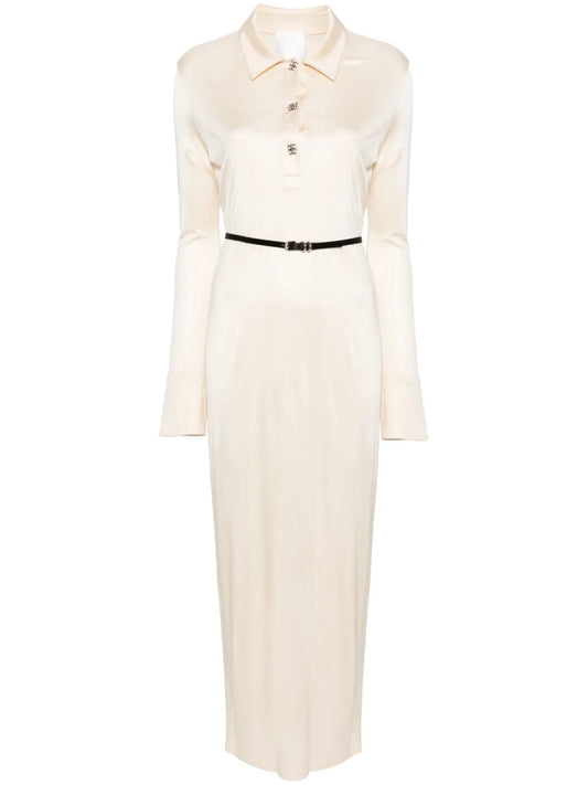 Givenchy 4G Motif Maxi Dress — Beige — Size XS — Front View