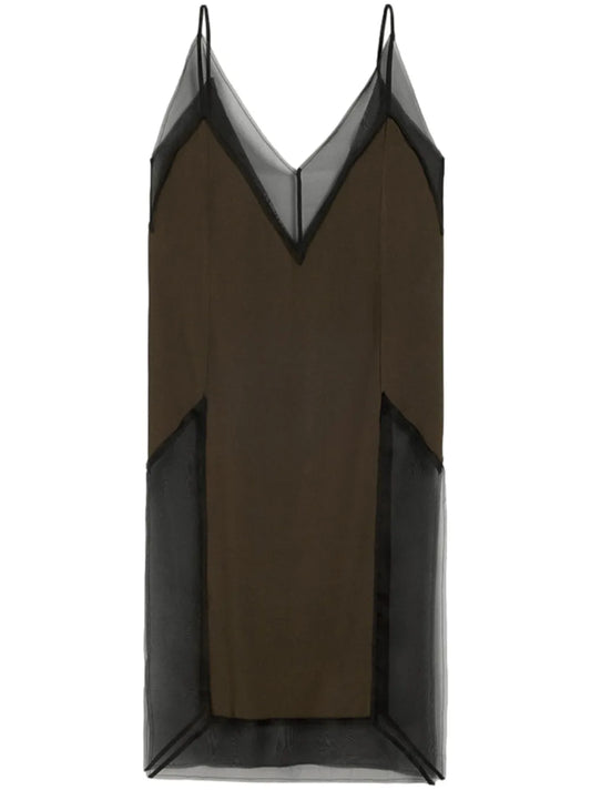 Ami Paris Thin Strap Midi Dress — Brown — Size XS — Front View