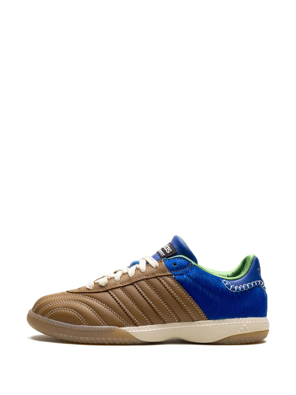 adidas X Wales Bonner Samba Millennium Pony Nappa Sneakers — Tobacco Brown/Royal Blue — Size US M 9 - US W 10.5 — Detail View