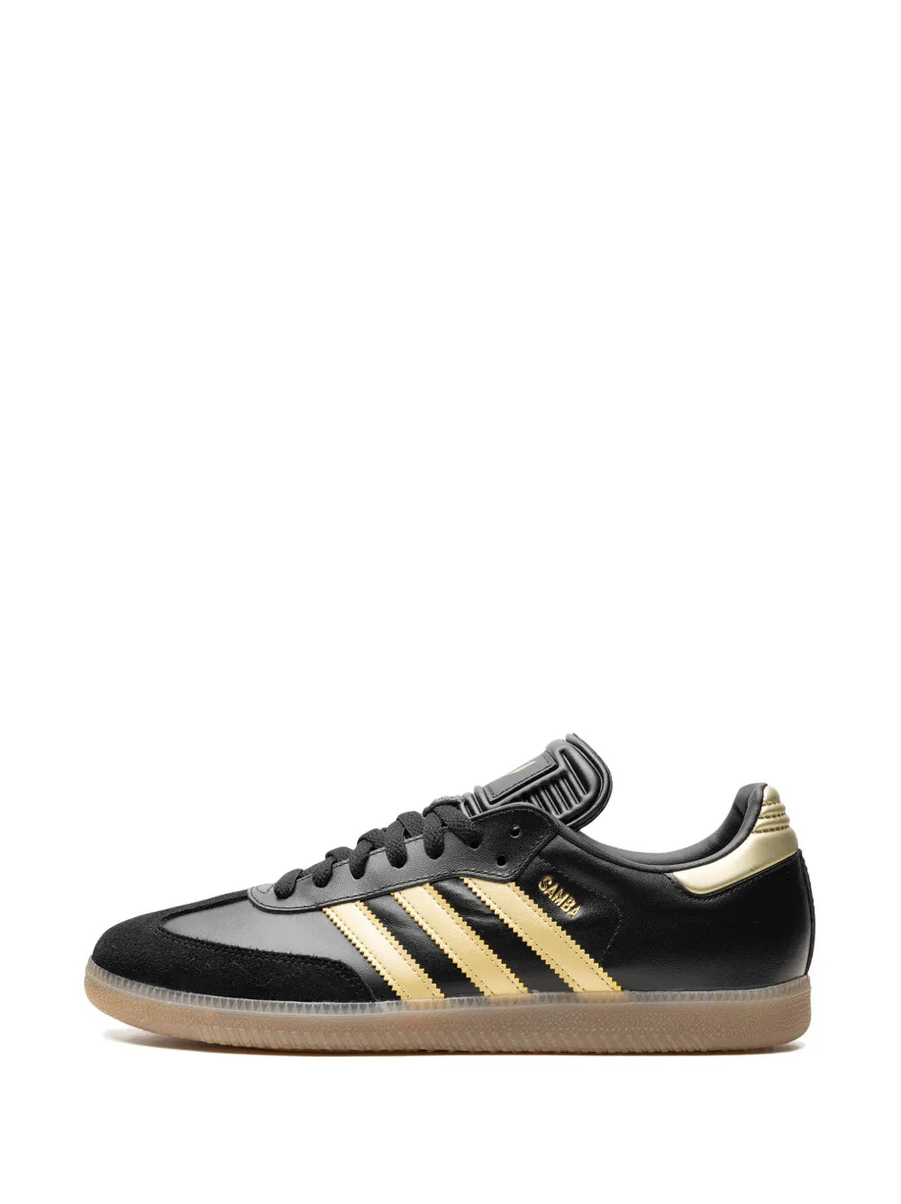 adidas X Lionel Messi Samba Black/Gold Sneakers — Black/Gold-Tone — Size US M 6 - US W 7.5 — Detail View