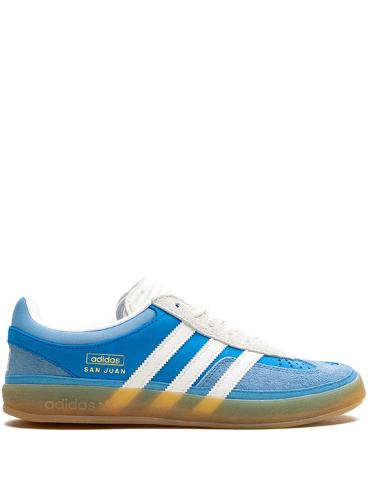 adidas X Bad Bunny Gazelle Indoor San Juan Sneakers — Blue — Size US M 8 - US W 9.5 — Front View