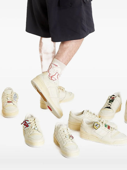 adidas X Footshop Quell Beats Rose-Embellished Sneakers — Beige — Size US M 4 - US W 5.5 — Detail View