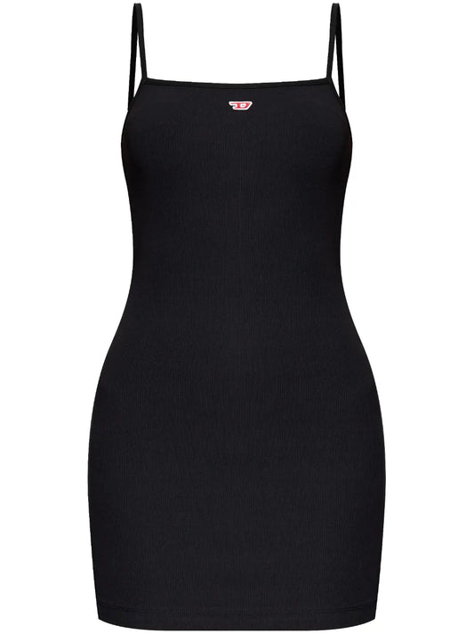 Diesel D Hopy D Logo Applique Mini Dress — Black/ Red — Size S — Front View