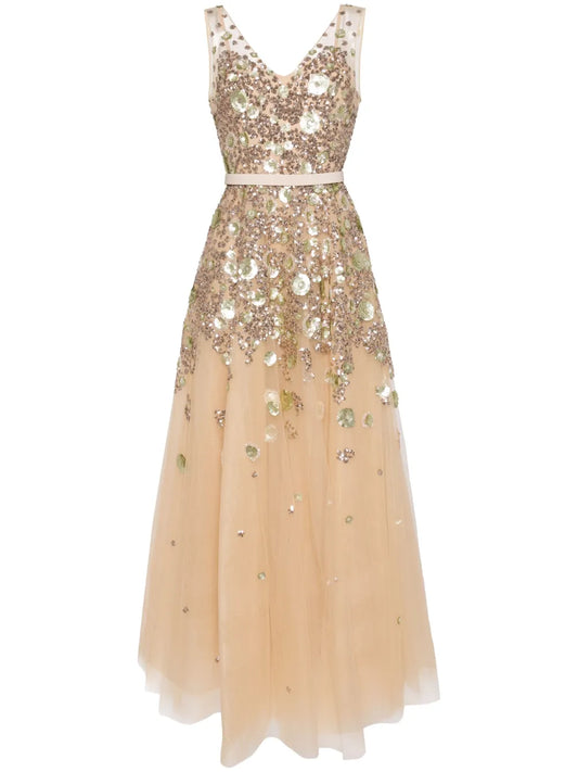 Saiid Kobeisy Beaded Tulle Gown — Same as shown — Size S — Front View