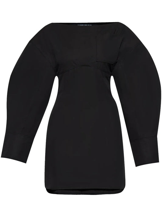 Jacquemus La Robe Chemise Casaco Dress — Black/ Red/ Silver — Size XS — Front View