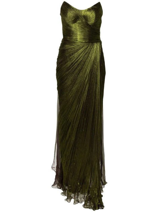 Iris Serban Leila Maxi Dress — Green — Size XS — Front View