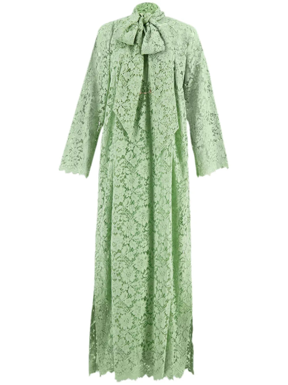 Gucci Guipure Lace Dress — Green — Size XS — Front View
