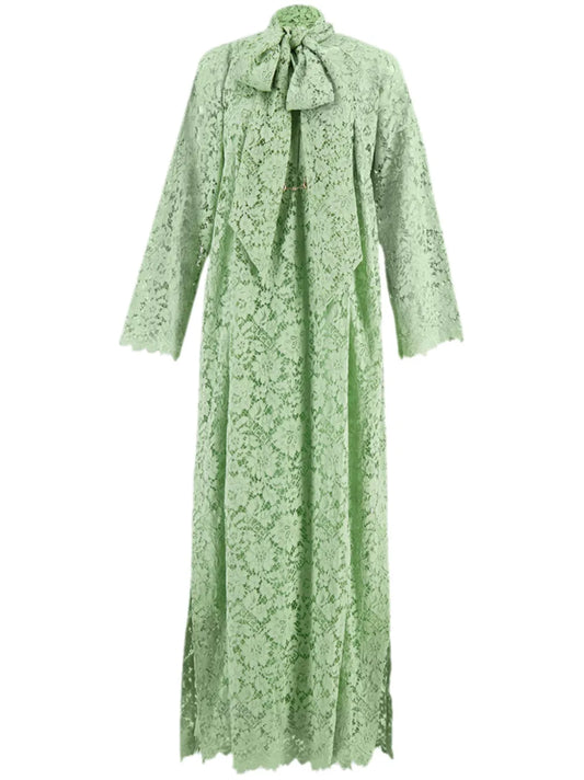 Gucci Guipure Lace Dress — Green — Size XS — Front View