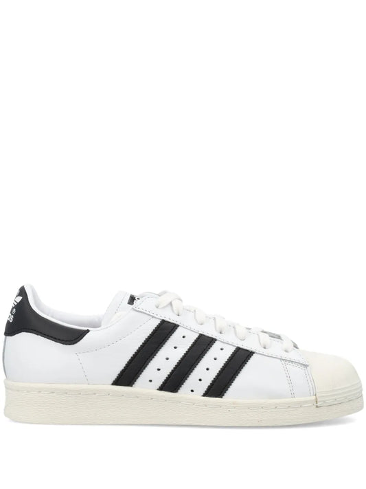 adidas Superstar 82 Low-Top Sneakers — Black/White — Size US M 4 - US W 5.5 — Front View