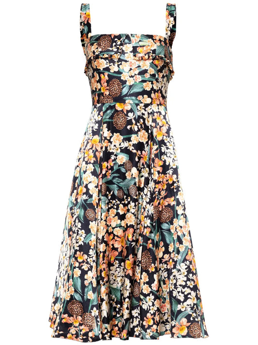 Agua By Agua Bendita Bocaccio Dress — Black/ Red — Size XS — Front View