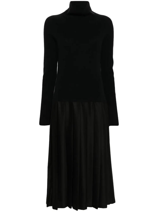 Fabiana Filippi Pleated Maxi Dress — Black — Size XS — Front View