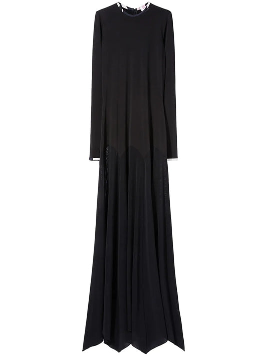 Pucci Knitted Maxi Dress — Black/ Red — Size XS — Front View