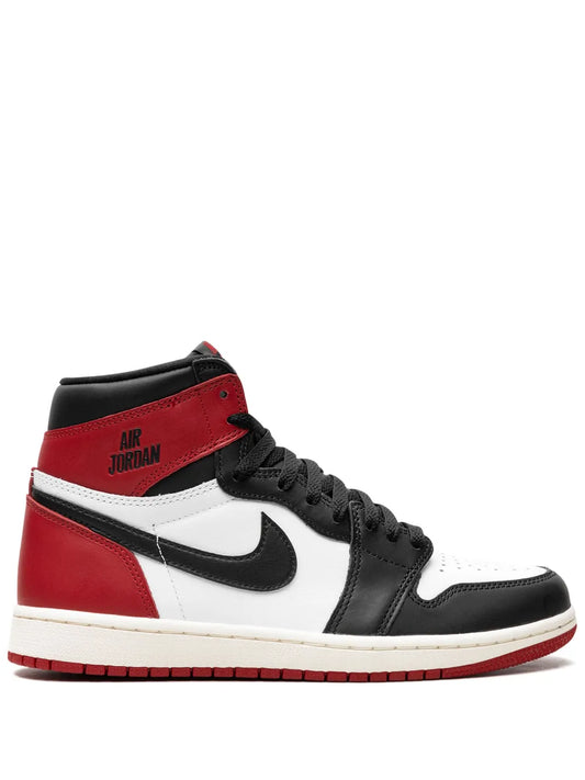 Air Jordan 1 High Og Black Toe Reimagined Sneakers — Black/Red/White — Size US M 6.5 - US W 8 — Front View