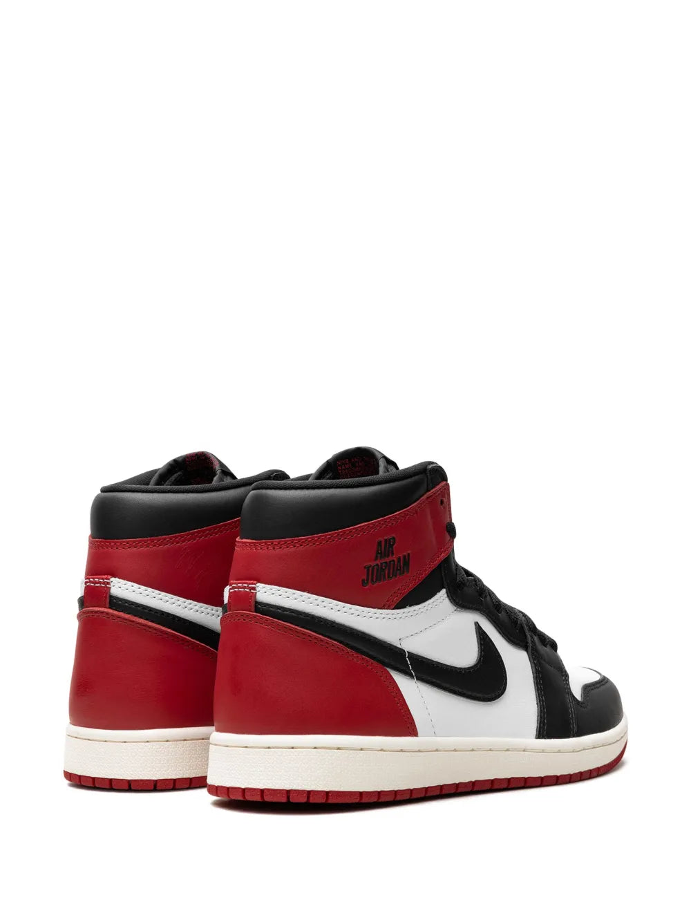 Air Jordan 1 High Og Black Toe Reimagined Sneakers — Black/Red/White — Size US M 6.5 - US W 8 — Back View