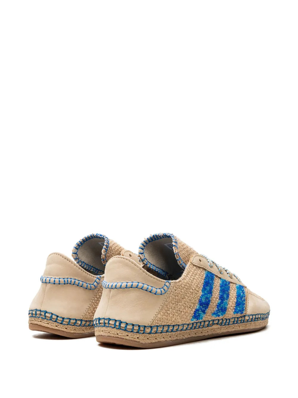 adidas X Clot Gazelle Linen Khaki/Light Blue Sneakers — Khaki/Light Blue — Size US M 10 - US W 11.5 — Back View