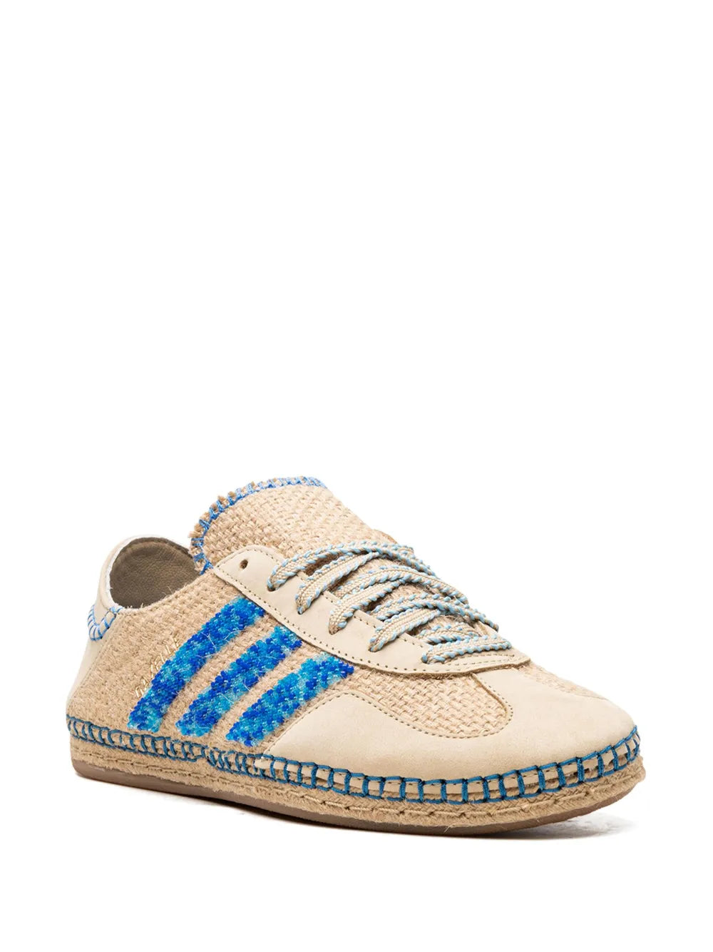 adidas X Clot Gazelle Linen Khaki/Light Blue Sneakers — Khaki/Light Blue — Size US M 10 - US W 11.5 — Side View