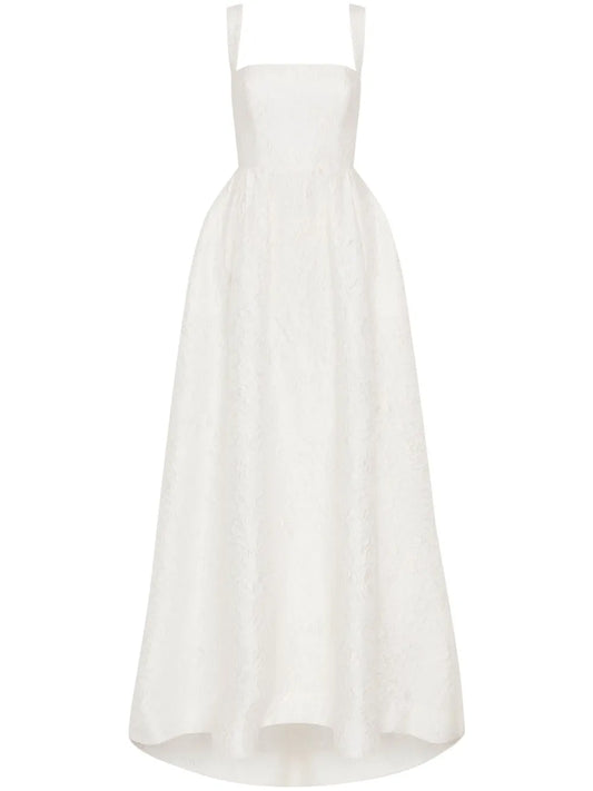 Rebecca Vallance Esther Strap Gown — White/ Red — Size XS — Front View