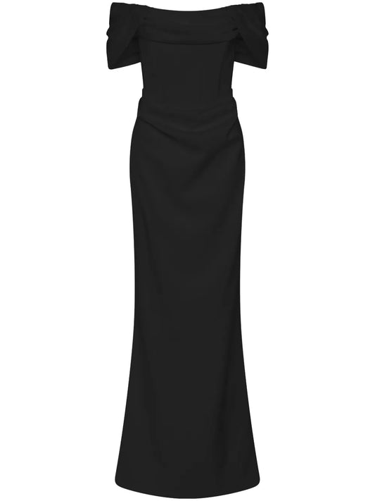 Rebecca Vallance Lia Gown — Black — Size XS — Front View
