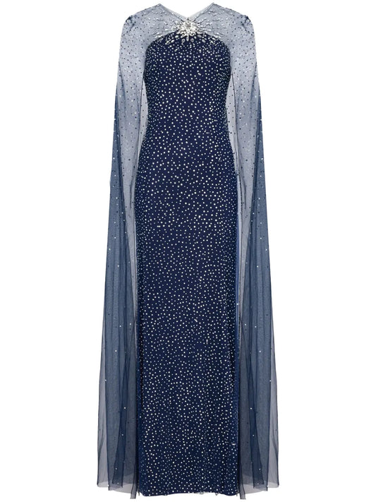 Jenny Packham Mabel Gown — Blue/ Navy/ Red — Size XS — Front View